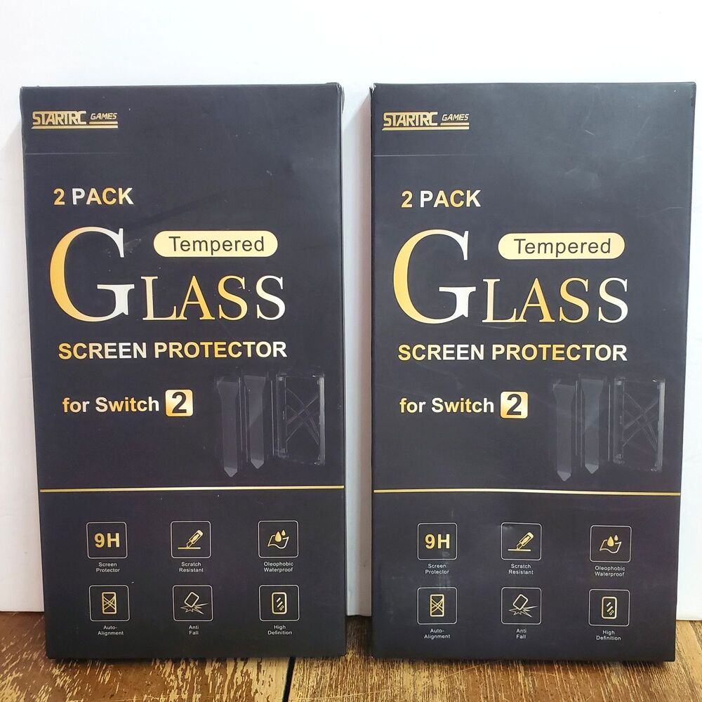 Lot of 2 STARTRC 2-Pack Tempered Glass Screen Protector Nintendo Switch 2 9H HD